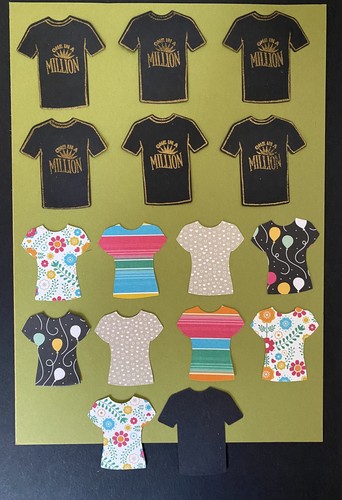 Die cut elements stamped - &,