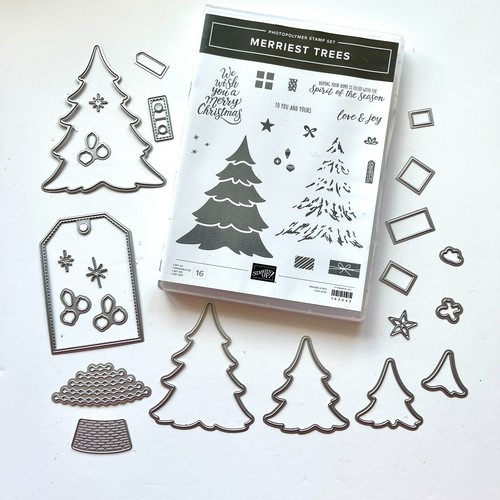 Merriest trees stamps - trees, dies